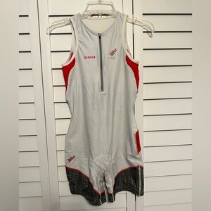 Rocket Science 20BPM Women's Triathlon Suit - Gray White and Red